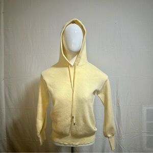 Women’s Yellow Hoodie Sweater Pullover XS Long Sleeve Drawstring